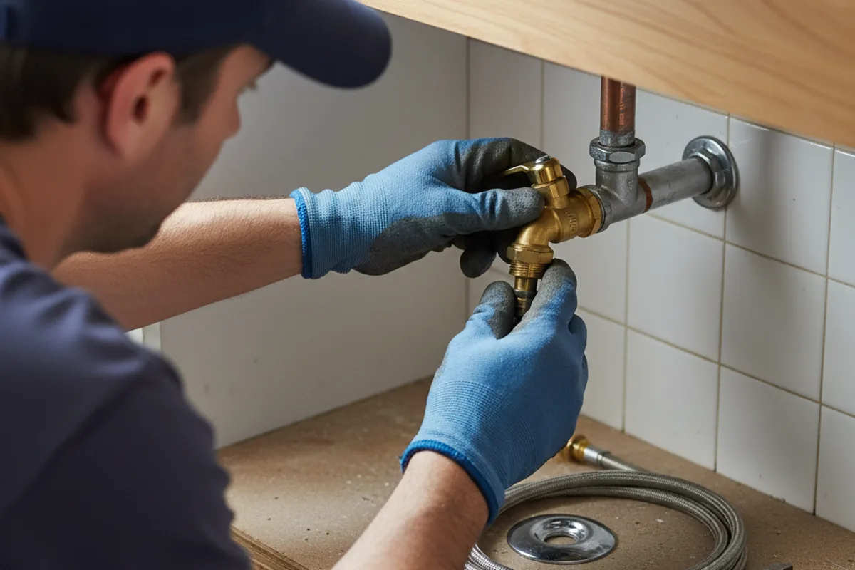 Shutoff valve and fitting work during Well Pump Repair in Talking Rock